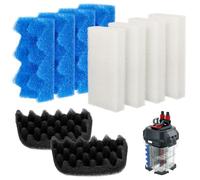 106/107 Bio Foam Kit de remplacement pour filtre d'aquarium compatible avec les filtres à cartouche Fluval 106/107, lot d'éponges en mousse bio - 4 blancs, 4 bleus et 2 noirs pour filtration