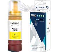 106 High Capacity Ink Compatible for Epson EcoTank 106 Yellow Ink Bottle Compatible for Epson EcoTank L7160 L7180 ET-7700 ET-7750 Printers (1-Pack)