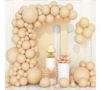 106 pcs Ballons Abricot Ballon en Latex 5 10 12 18 pouces Kit de Guirlande Ballon Beige Nude Rétro avec Ruban pour Femmes Filles Fête d'Anniversaire Baptême Mariage Douche Bébé Baby Shower Décorations