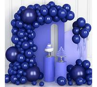 106 pcs Ballons Bleu Marine Ballons en Latex 5 10 12 18 pouces Kit de Guirlande Ballon Bleu Marine avec Ruban pour Femmes Garçons Filles Fête d'Anniversaire Mariage Remise de Diplômes Décorations