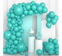 106 pcs Ballons Bleu Teal Ballons en Latex 5 10 12 18 pouces Kit de Guirlande Ballon Sarcelle avec Ruban pour Femmes Garçons Filles Fêtes d'Anniversaire Mariage Bébé Remise de Diplômes Décorations