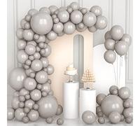106 pcs Ballons Gris Ballons en Latex 5 10 12 18 pouces Kit de Guirlande Ballon Gris avec Ruban pour Femmes Garçons Filles Fêtes d'Anniversaire Mariage Remise de Diplômes Fête de Bébé Décorations