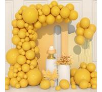106 pcs Ballons Jaunes Citron Ballon en Latex 5 10 12 18 pouces Kit de Guirlande Ballon Jaune Kaki Mat avec Ruban pour Femmes Garçons Filles Fête d'Anniversaire Mariage Douche Bébé Mariée Décorations