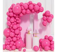 106 pcs Ballons Rose Chaud Ballons en Latex 5 10 12 18 pouces Kit Guirlande Ballon Rose Rouge avec Ruban pour Femmes Filles Fêtes d'Anniversaire de Fille Carnaval Fête de Mariage Baptême Décorations