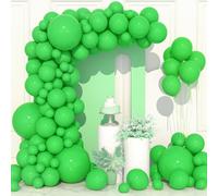 106 pcs Ballons Verts Ballon en Latex 5 10 12 18 pouces Kit de Guirlande Ballon Vert Mat avec Ruban pour Hommes Garçons Filles Fête d'Anniversaire Mariage Douche Bébé Jungle Sauvage Safari Décorations