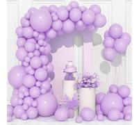 106 Pcs Ballons Violets Pastel Ballon En Latex5 10 12 18 Pouces Kit Guirlande Ballon Violet Clair Avec Ruban Pour Femmes Filles Fête D'Anniversaire Baptême Douche Bébé Mariage Baby Shower Décoration