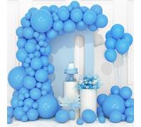 106 Pcs Light Blue Latex Balloons 5 10 12 18 Inches Balloon Garland Kit Matte Blue With Ribbon For Boys Men Girls Birthday Party Christening Shower Baby Shower Decorations