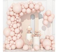 106 Pcs Orange Pastel Latex Balloons 5 10 12 18 Inches Kit Garland Balloon Light Orange Pale With Ribbon For Girls Boys Birthday Party Christening Wedding Baby Shower Sex Reveal