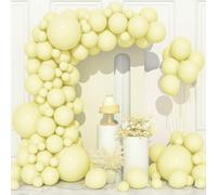 106 Pcs Yellow Pastel Latex Balloons 5 10 12 18 Inches Kit Garland Balloon Yellow Baby With Ribbon For Girls Children Birthday Party Christening Shower Baby Wedding Baby Shower Decorations