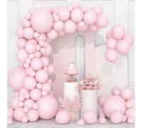 106 X Pastel Pink Latex Balloons 5 10 12 18 Inches Balloon Garland Kit Pale Light Pink With Ribbon For Girls Children Birthday Party Christening Shower Baby Wedding Baby Shower Decoration