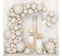 106Pcs White Balloons Cream Latex Balloon 5 10 12 18 Inches Garland Kit Balloon White Sand With Ribbon For Women Girls Birthday Party Christening Wedding Shower Baby Shower Decorations