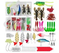 107 Pièces Leurre Peche Carnassier Leurre Mer Leurre Souple Ensemble de Leurres avec Boîte de Pêche Convient à la Pêche en Eau Salée et en Eau Douce