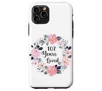 107 Years Loved 107th Birthday Floral 107 Year Old Men Women Coque pour iPhone 11 Pro
