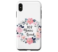 107 Years Loved 107th Birthday Floral 107 Year Old Men Women Coque pour iPhone XS Max