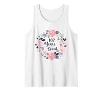 107 Years Loved 107th Birthday Floral 107 Year Old Men Women Débardeur