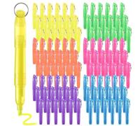 108 mini surligneurs avec anneau porte-clés, 6 couleurs fluorescentes, pointe biseautée fluide, format poche avec clip, marqueurs portables pour étudiants, enseignants, bureau, notes et documents