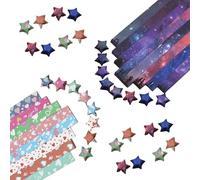1080 Feuilles Bandes de Papier Étoiles, Origami Étoiles Papier Multicolores, Bandes Papier Motif de Mignon Ciel Étoilé Premium Star Bandes Papier Artisanat Pour Projets Artistiques Bricolage