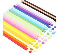 1080 PCS Papier origami, Etoile Papier Origami Colorées, Bande Papier Origami Etoile avec 27 Couleur, Origami Papier Bicolore, Origami Star Paper, Papier Pour Origami Artisanat Scolaire