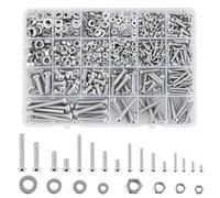 1080 Pièces M3 M4 M5 M6 Jeu de Vis avec Ecrous,Vis à Tête Hexagonale Boulon et écrous Acier Inoxydable,Vis et Écrous et Rondelles