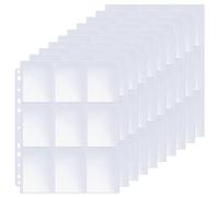 1080 Pochettes pour Cartes Transparent Double Face, 60 Feuilles de Classeur de Cartes 11 Trous Transparent Noir, 120 Pages, Trading Card Sleeves Rangement, Carte à Collectionner Album(Transparent)