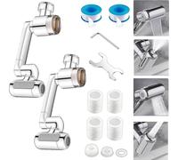 1080° Rotating Faucet Extender with Upward Facial Mist, 4 Water Modes & Built-in Filter, Adjustable Tap Adapter for Kitchen & Bathroom, Sink Sprayer Attachment with 2 Model, Universal Fit (2pcs)