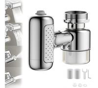 1080°Rotating Faucet Extender with Upward Facial Mist, 4 Water Modes & Built-In Filter, Rotating Faucet Extender with Filter for Bathroom Kitchen Wash Hand Hair Face (B)