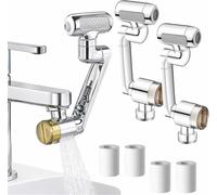 1080° Rotating Faucet Extender With Upward Facial Mist, 4 Water Modes & Built-In Filter, Water Saving, Universal Sink Faucet for Bathroom Kitchen(2pcs)