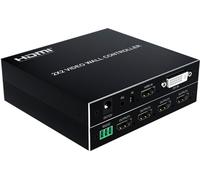 1080P 2x2 HD Contrôleur de mur vidéo 2x2 écrans Contrôleur vidéo d'affichage TV avec 4 ports de sortie HD Prise UE