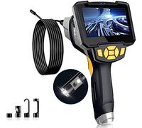 1080P Camera Endoscopique,HD Endoscope Industriel Double Lentille Caméra d'inspection,Endoscope Canalisation IP67 étanche avec 4,3 Pouces écran IPS,6 Lumières LED et 5m Câble Semi-Rigide