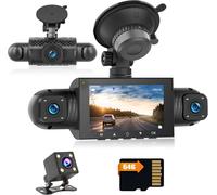 1080P Dashcam for Android Car Radio 3 Inch Four Dashcam 360° Wide Angle with TF Card 64G G-Sensor 24H Mode Parking Loop Recording Car Camera Night Vision