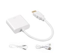 1080P DVI mâle vers VGA femelle câble adaptateur pour PC ordinateur portable budgétaire moniteur DVI-D 24 + 1 vers VGA câble convertisseur compatible 24 + 5 - Type White #L