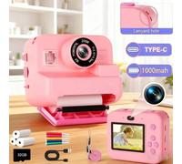 1080P enfants Mini caméra vidéo numérique éducatif thermique impression instantanée caméra avec carte 32G pour le développement d'apprentissage des enfants Purple with NO Card