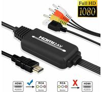 1080P HDMI vers 3 RCA AV Video Audio Cable Converter pour HDTV XBOX PS4 DVD noir