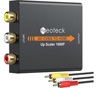 1080p RCA vers HDMI Adapteur Boîtier Métallique NTSC PAL Convertisseur Vidéo Mini AV vers HDMI 3RCA/AV/CVBS Composite Analogique vers Numérique pour PC PS3 TV STB VHS VCR DVD Projecteur