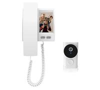 1080P Sonnette sans Fil avec Camera IP44 Visiophone Sans Fil Avec écran IPS De 3.5 Pas de WIFI Requis Rétro Interphone Video Vision Nocturne Infrarouge Volume Très Fort De Vision : 35° Sonnette -Blanc