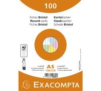 [10858E] EXACOMPTA Fiches bristol, A5, ligné, assorti
