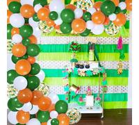 109 ensemble décoration la Saint-Patrick - Kit d'arche guirlande ballon blanc orange vert, ballons shamrock pour la fête du festival irlandais chanceux, 1er anniversaire enfants, fête naissance