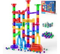 109 Pièces Transparente Tricky Bille Jeux de Construction Circuit Billes Jeu Educatif Marble Rush STEM Labyrinthe Jeux Enfant Convient aux Garçons et aux Filles de 3-12 Ans Cadeau