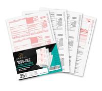 1099 NEC Forms 2021, 1099 NEC Laser Forms Approuvé par l'IRS Conçu pour QuickBooks et Logiciel de comptabilité 2021, Kit de formulaires fiscaux en 4 parties, Kit de 25 fournisseurs - Total de 38 (108)