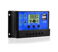 10A 12V/24V PWM Regulateur Panneau Solairede Batterie Intelligent Contrôleur de Charge Solaire avec 5V Double Port USB pour Les Batteries Plomb-acide