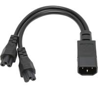 10A 250V IEC320 C14 Male to Dual IEC320 C5 Female Connector Splitter Power Cord for Laptop Computer Desk Lamp Speaker etc