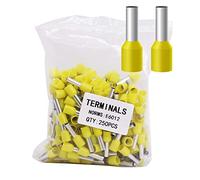 10AWG Wire Ferrules Terminals, 250pcs AWG10/6mm² Wire Ferrule kit for Electric, Industrial, Chemical Industry, Power Control System, etc.