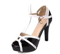 10CM/3.93IN Dames Open Toe Fish Mouth High Heels Sexy Pole Dancing Striptease Chaussures Party Prom Club Sandales,Noir,39 EU