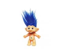 (10cm, Blue) 10cm Troll Doll Model Colored Long Hair Dam Doll Miniature Figurine Ornament Lovely Leprocauns Ugly Elf Doll Action Figure