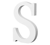 10cm Lettres en Bois sur Pied, Lettres de l'Alphabet en bois Naturel Léger Lettre Bois pour l'Artisanat Décorations Bois Finies Décoration Murale Maison Projets de Bricolage (S, Blanc)