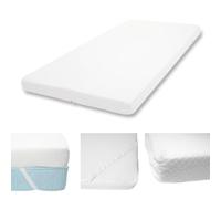 10cm Surmatelas en mousse à froid HWC-E63, Couvre-matelas, housse de matelas 90x200cm Blanc