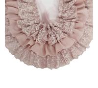 10CM Wide Three Layers Pleated Chiffon Fabric Embroidery Fringe Ribbon Lace Collar Ruffle Trim DIY Apparel Curtains Sewing Decor(Powder)