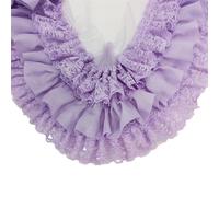 10CM Wide Three Layers Pleated Chiffon Fabric Embroidery Fringe Ribbon Lace Collar Ruffle Trim DIY Apparel Curtains Sewing Decor(Purple)