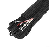 10Core 550 Corde de parachute 4 mm 31 m Corde pour la survie en milieu sauvage et camping (Noir)