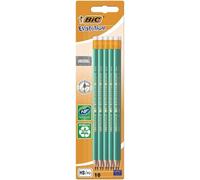 BIC Crayon à papier Evolution Original HB avec embout gomme – Lot de 10
